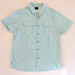 Baleaf Short Sleeve Fishing Shirt Size Large Teal Blue