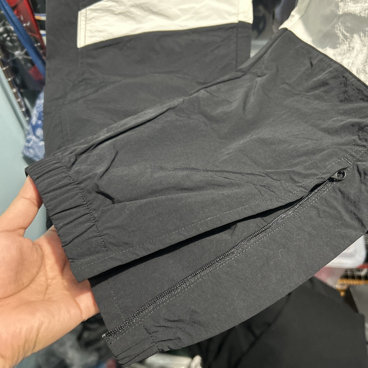 Supreme Nike Track Pants Mens Small Black Silver SS19 Rare