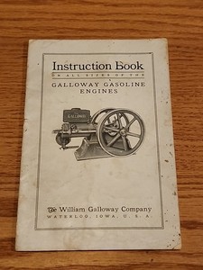 Galloway Engine Instruction Book Waterloo Iowa