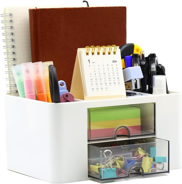 Schreibtisch Organizer 5 FäCher, Stiftehalter Schreibtisch Mit Schublade,-image