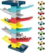 9-Layers Kids Car Ramp Toys - Children Montessori Educational Click Clack Racing