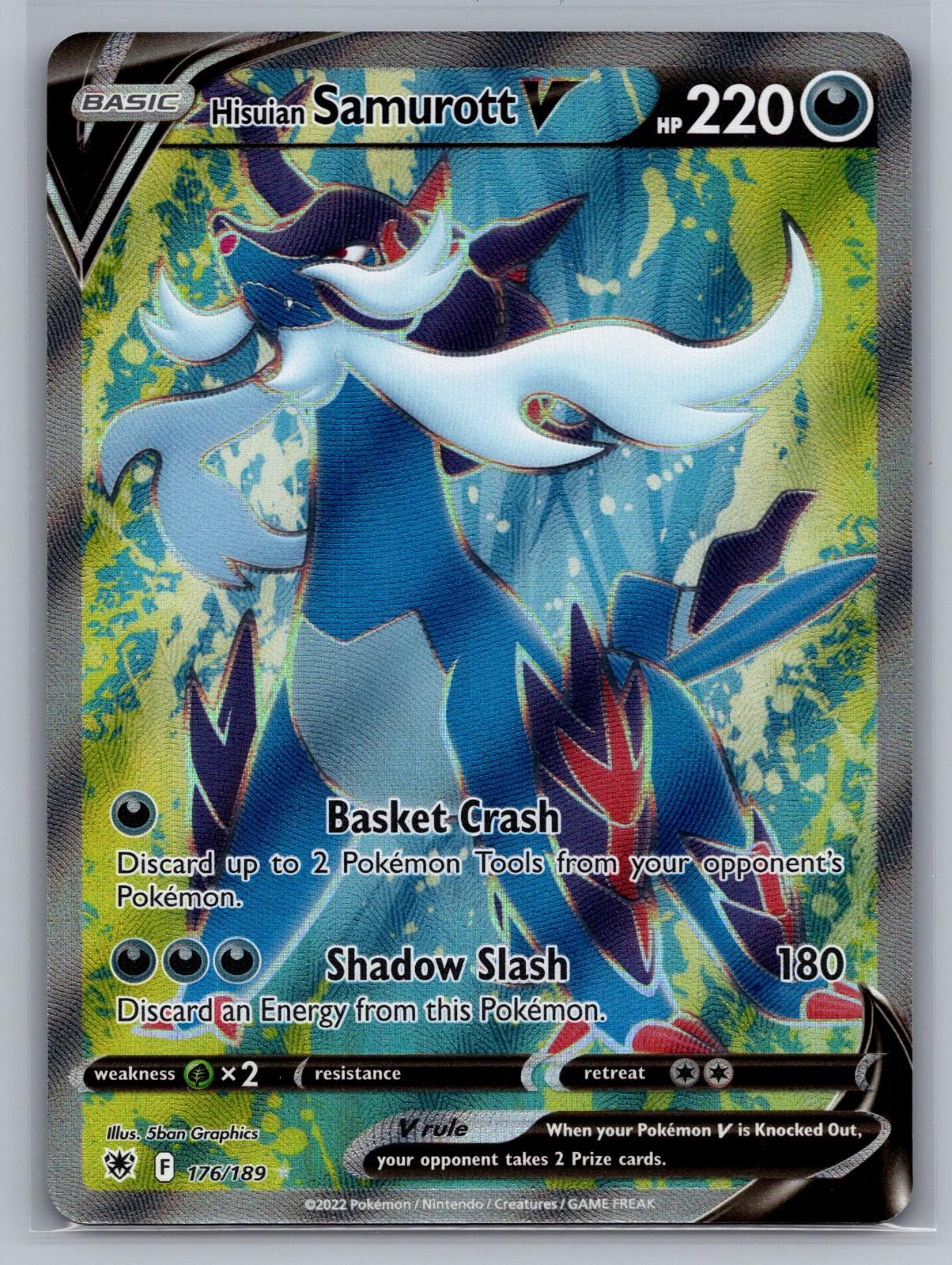 Hisuian Samurott V 176/189 Ultra Rare Astral Radiance Pokemon Holo Near Mint