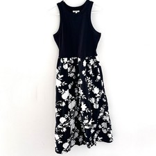 Maurice's Black & Floral Sleeveless Long Flowy Soft Tank Dress Women's Size M
