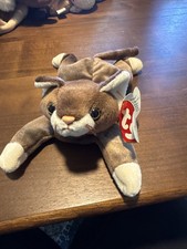 Beanie Babies Baby Ty Pounce The Cat 2 Tone Browns 1997 Retired Collectible