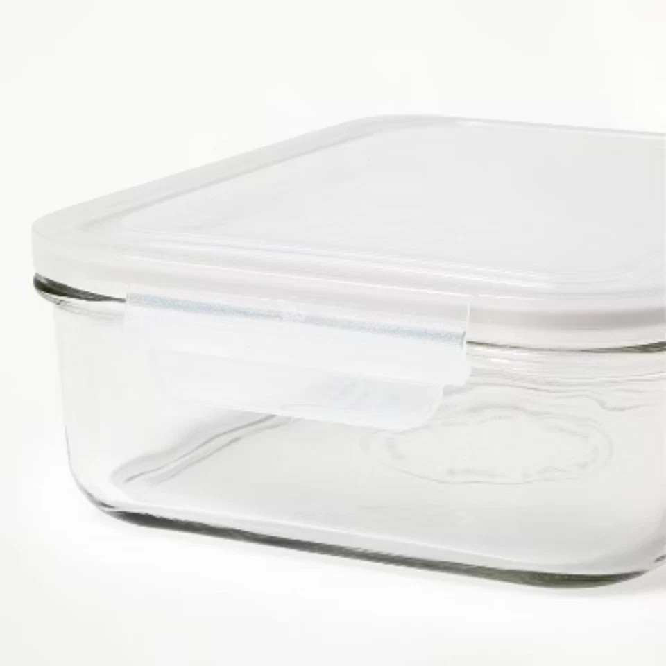 Juego de contenedores de almacenamiento de alimentos de vidrio transparentes de 8 piezas (juego de 4) - Figmint™ Foto 4 de 4