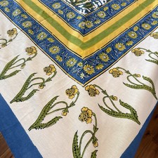 Hand Block Printed Tablecloth Cotton European...