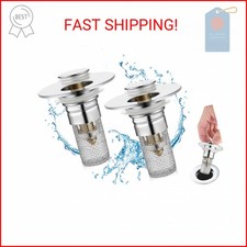 Nevellir 2 Pack Bathroom Sink Stopper for 1.06-1.50in, Universal Drain Filter wi