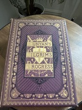 Antique Victorian Bunyan Pilgrim’s Progress Illustrated Gilt Cloth Cassell c1890