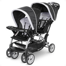 Double Infant and Toddler Stroller W/ Harness and Basket, Sit N' Stand, Stormy -