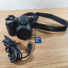 Nikon Coolpix L110 Digital Camera 12-1 MP 15x Zoom 8GB SD Strap Cord Tested