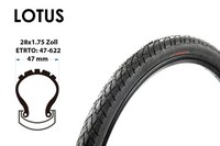 28 Zoll Fahrrad Reifen 47-622 City Trekking Bike 28X1.75 Decke Mantel Schwarz