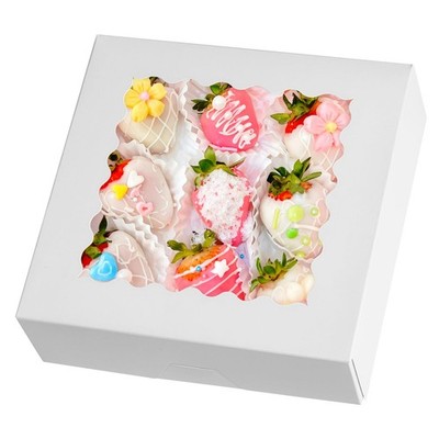 8'' x 8'' x 2.5'' Pie Boxes, 20 Pack Auto Pop-up Chocolate Covered Strawberry Bo...