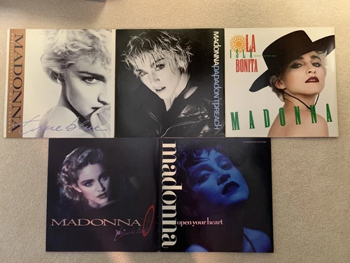 Madonna Vinyl Singles - True Blue, Live to Tell, Papa, Open Your Heart, La Isla