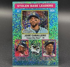 2025 Topps Heritage Stolen Base leaders #198 Chrome Light Blue Sparkle Refractor