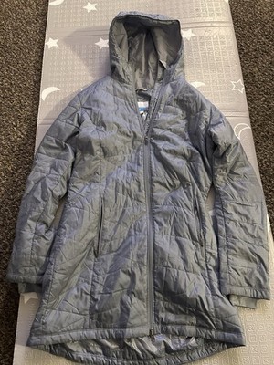 Columbia Omni-Heat Women's Gray Hooded Quilted Puffer Jacket Full Zip L