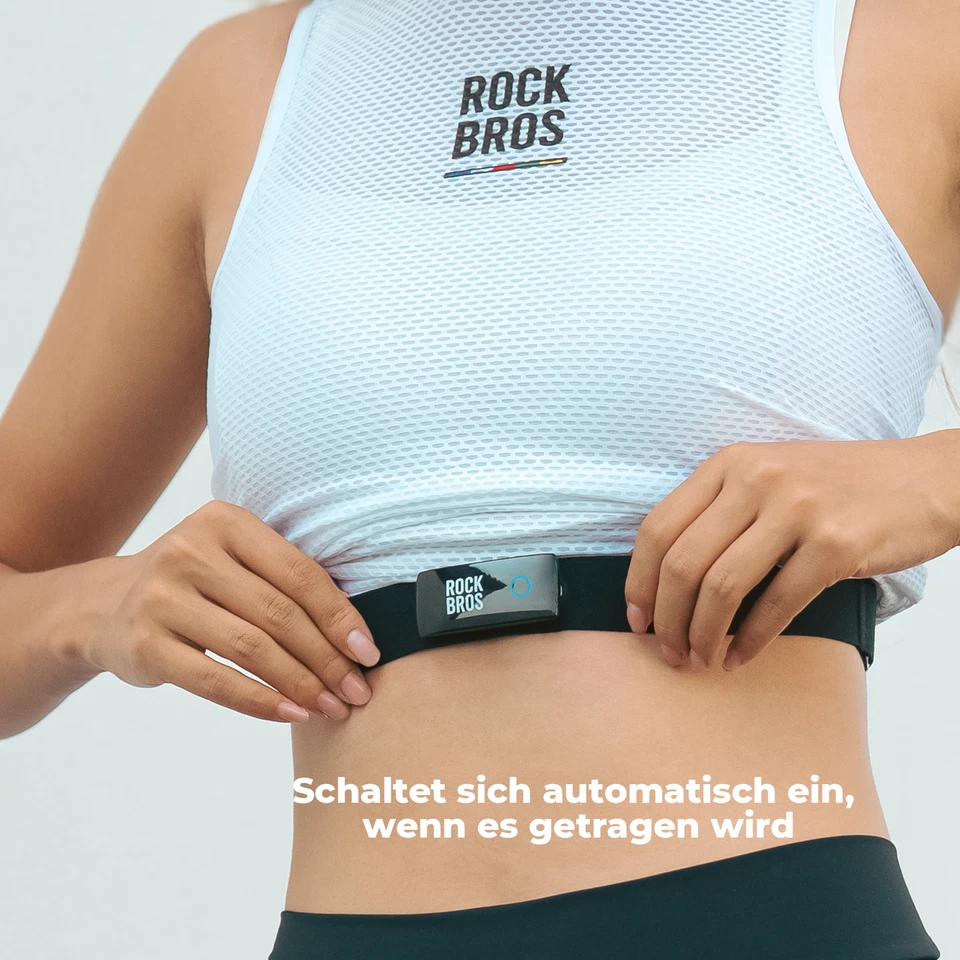 ROCKBROS Sensor de Frecuencia Cardíaca Correa de Pulso Correa de Pecho ANT +/Bluetooth IP67 Impermeable - Imagen 3 de 4