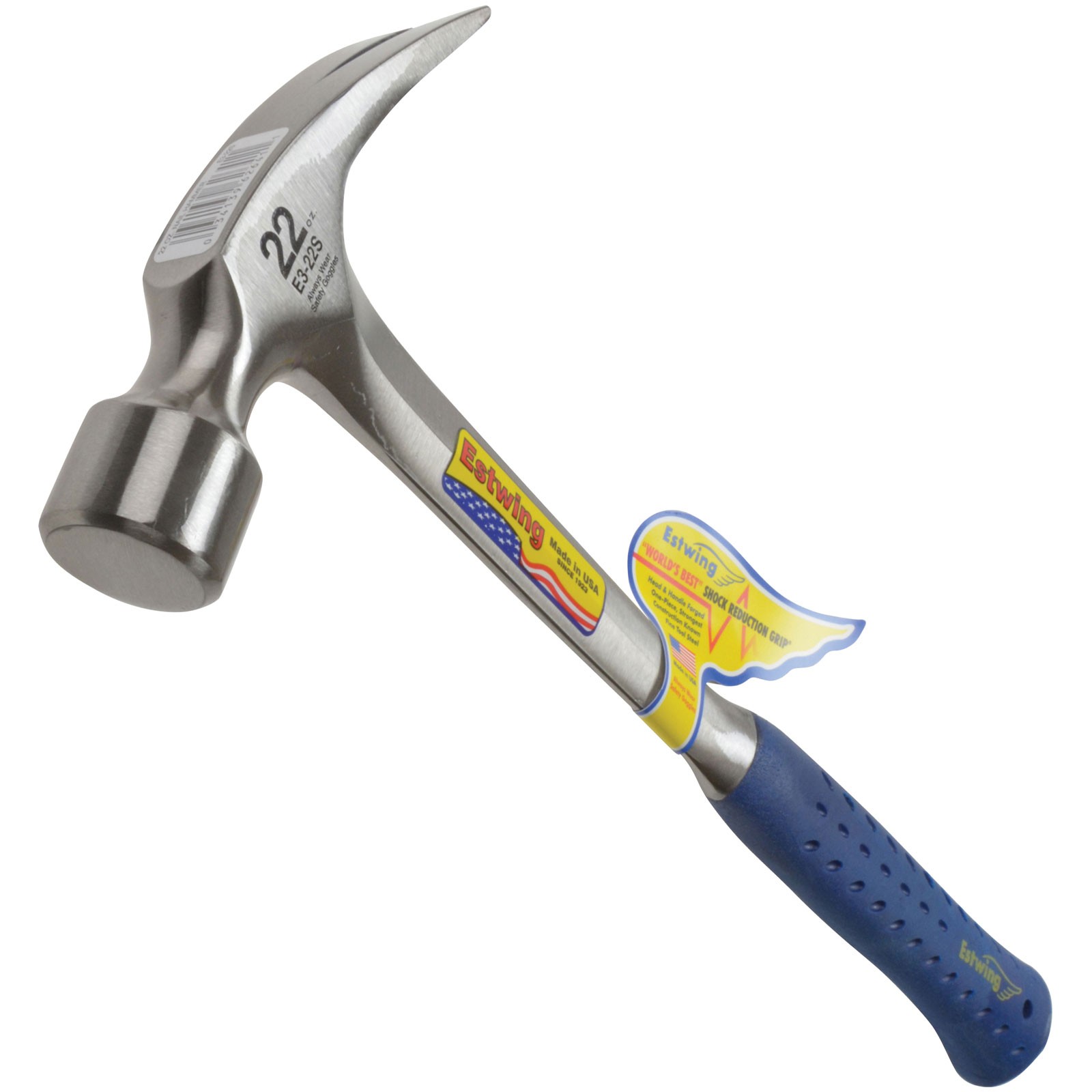Estwing Straight Claw Framing Hammer - Vinyl Grip 22oz (624g)
