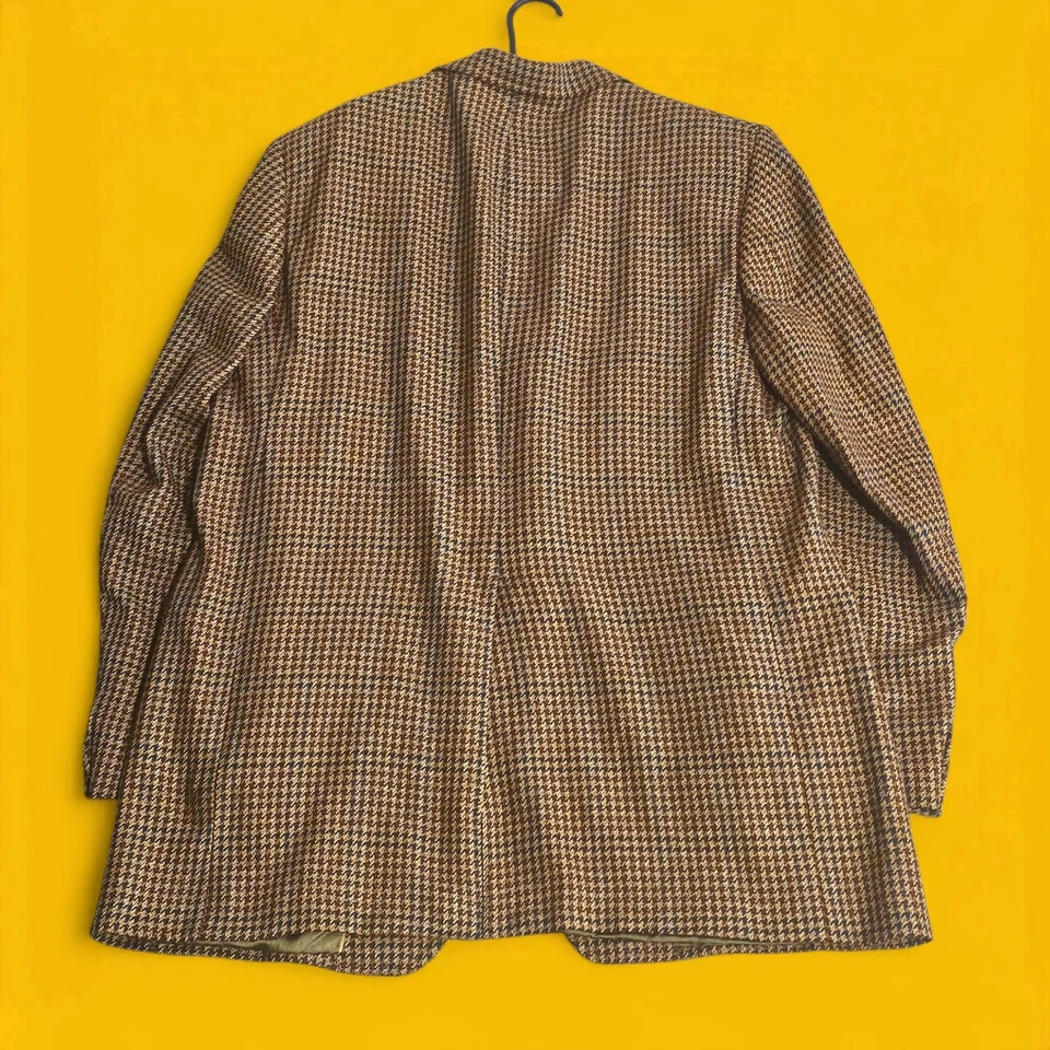 Chaqueta Blazer Vintage Años 60 Hart Schaffner Marx Cachemira 46 Pata de Gallo Abrigo Deportivo Foto 2 de 4
