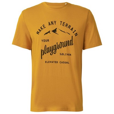 s.Oliver Übergrößen T-Shirt senfgelb Frontprint
