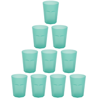 10X Kunststoffbecher GrüN Trinkbecher Party-Becher PlastikgläSer Mehrweg 0,4L