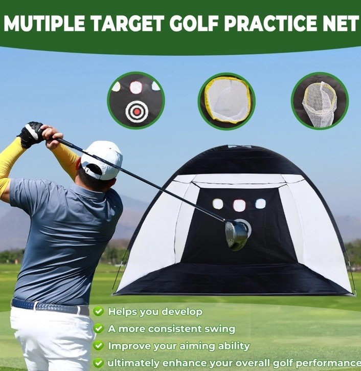Golf Net 10x7ft Golf Practice Net and Mat for Backyard Home Training