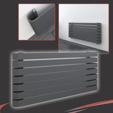 Horizontal Panel Radiator Anthracite Curved BARLO 1200mm(w) x 500mm(h) 2964 BTU