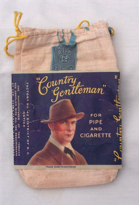 Vintage Tobacco Pouch Bag / COUNTRY GENTLEMAN Pipe & Cigarette Empty Bag / Nice!