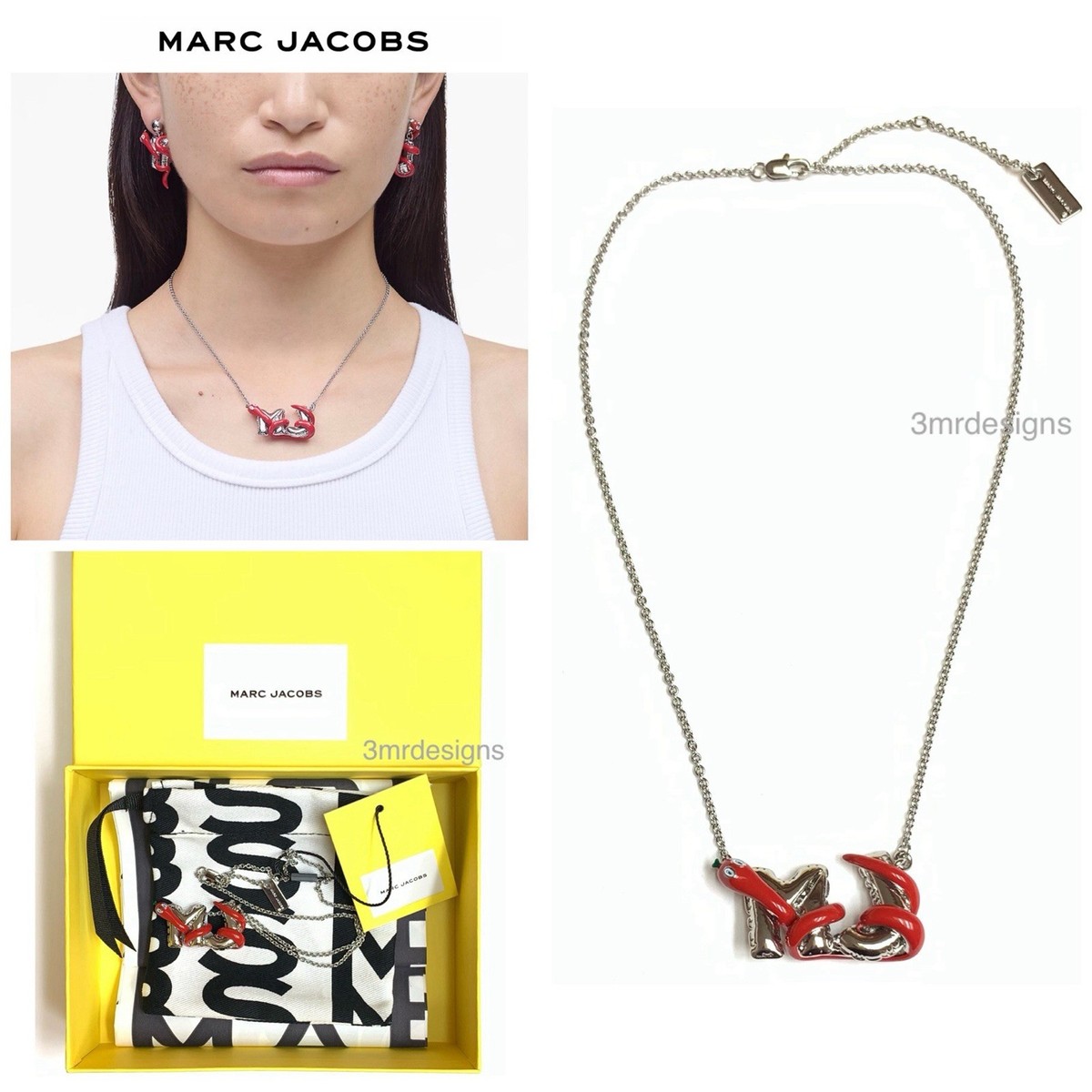 MARC JACOBS ネックレス NWT MARC JACOBS Ltd. Ed. Year Of The Snake MJ Silver Plated Brass