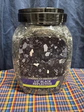 American Fire Glass Premium Fire Glass, 1/2in., Black Reflective, 10 Pounds  S4