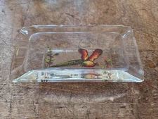 Vintage Glass Ashtray with Pheasant