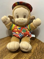 Vintage Playskool Boy Monkey Loves Plush 15” Spinning Ears Tested Works 1991
