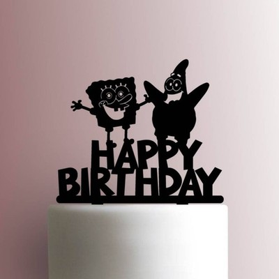 Spongebob Schwammkopf und Patrick Star Happy Birthday - Acryl Cake Topper