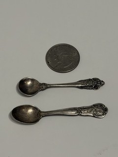 Mini Sterling Silver 2” Spoons Lot of 2 (1) Virginia 1978 Marked Sterling