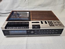 GENERAL ELECTRIC FM/AM CLOCK RADIO CASSETTE RECORDER VINTAGE MODEL 7-4956B Works