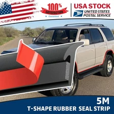 5M T-Shape 4 Car Door Window Trim Edge Moulding Rubber Weatherstrip Seal Strip