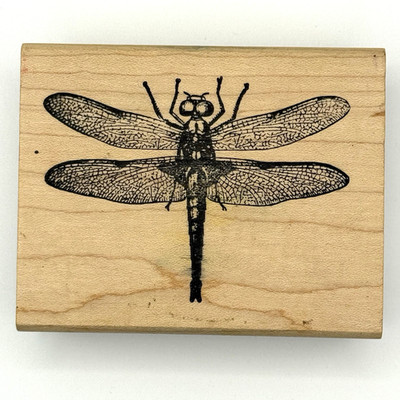 Vintage Dragonfly Insect Rubber Stamp Wood Mounted Just For Fun