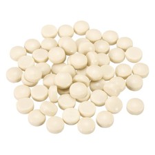 12mm Glass Mosaic Tiles, 200g Round Iridescent Glass Pieces, Beige