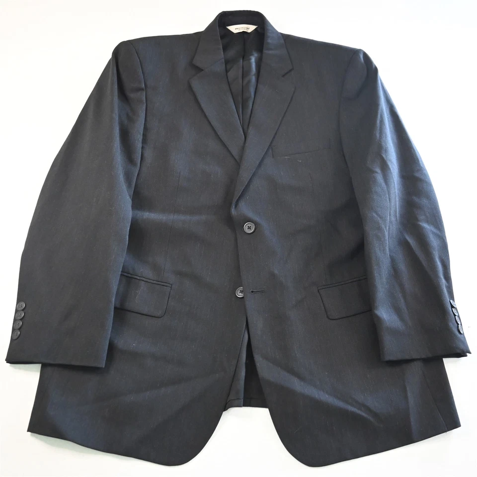 Pronto Uomo 44R 38x30 Charcoal Gray 100% Wool Mens Jacket Pants Suit - Image 2 of 4