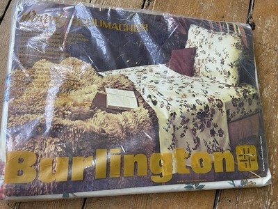 Vintage 70 s Waverley Schumacher Burlington Queen Size Flat Sheet unbenutzt 