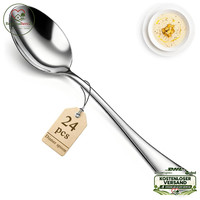 EsslöFfel-Set 24Er Edelstahl 18,7Cm Silber Besteck SpüLmaschinenfest 24 StüCk