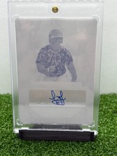 Leody Taveras 1/1 RC AUTO 2020 Leaf Ultimate Draft Yellow Printing Plate Rangers