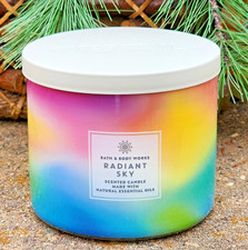    SUMMER-        RADIANT SKY Bath Body Works New 3 Wick Candle-FREE SHIPPING 