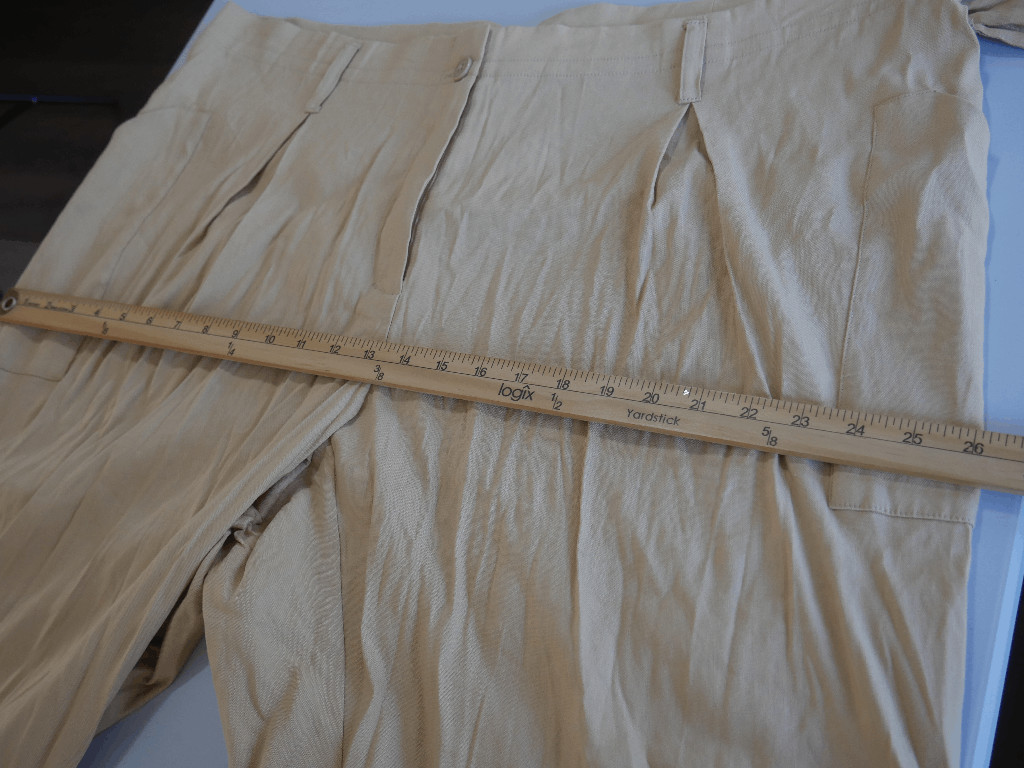 Calvin Klein Woman's Plus Size High-Rise Tie-Waist Cargo Linen Blend Pants 22W thumbnail 3