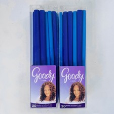 Goody GoCurl Flexible Rod Rollers Hair Curlers Bundle 2 Packs 40 Total Blue