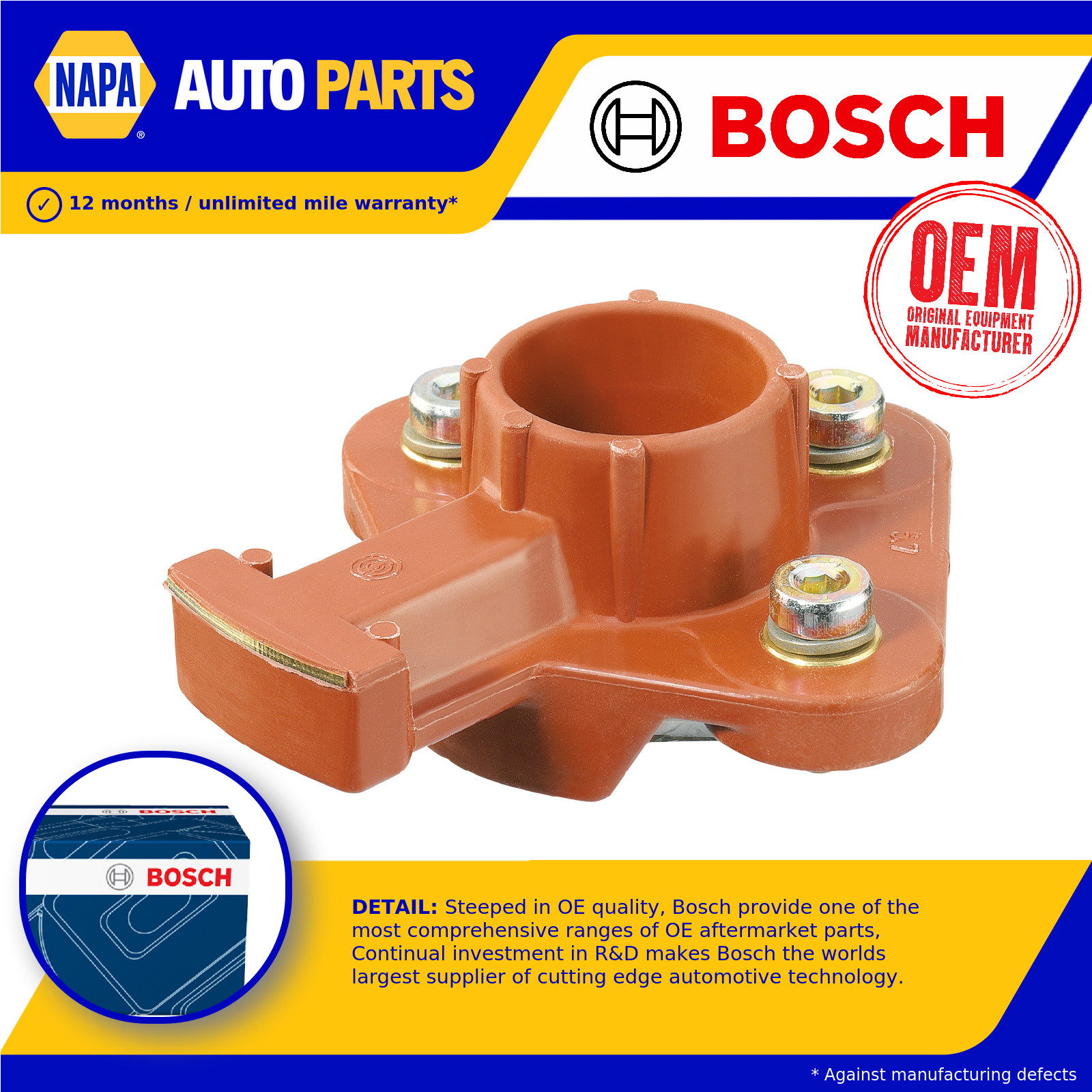 Rotor Arm fits ALFA ROMEO 164 2.0 3.0 87 to 98 Distributor Bosch 195320502300
