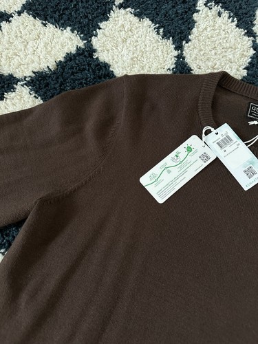 New GUESS Men's Esentials Long Sleeve Jersey Stitch Liam Crewneck Medium Brown - Picture 5 of 12