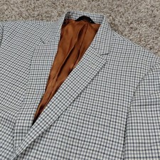 Jos A Bank Sport Coat Blazer Men's 41R Slim Fit Wool Gingham Plaid Two Button