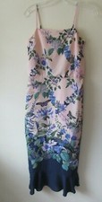 OASIS DRESS BLUSH PINK BLUE CREPE LTD EDITION FITZWILLIAM Column  Sz  10  NEW