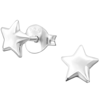 Kleine 6mm Stern Ohrstecker 925 Sterling Silber für Kinder Mädchen Jungen Erwachsene Ohrstecker