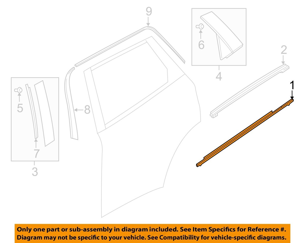 MAZDA OEM 16-18 CX-9 Rear-Window Sweep Belt Felt Molding Right